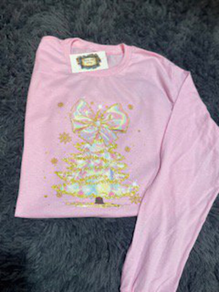 Sparkly Colorful Christmas Tree Long SleeveTshirt