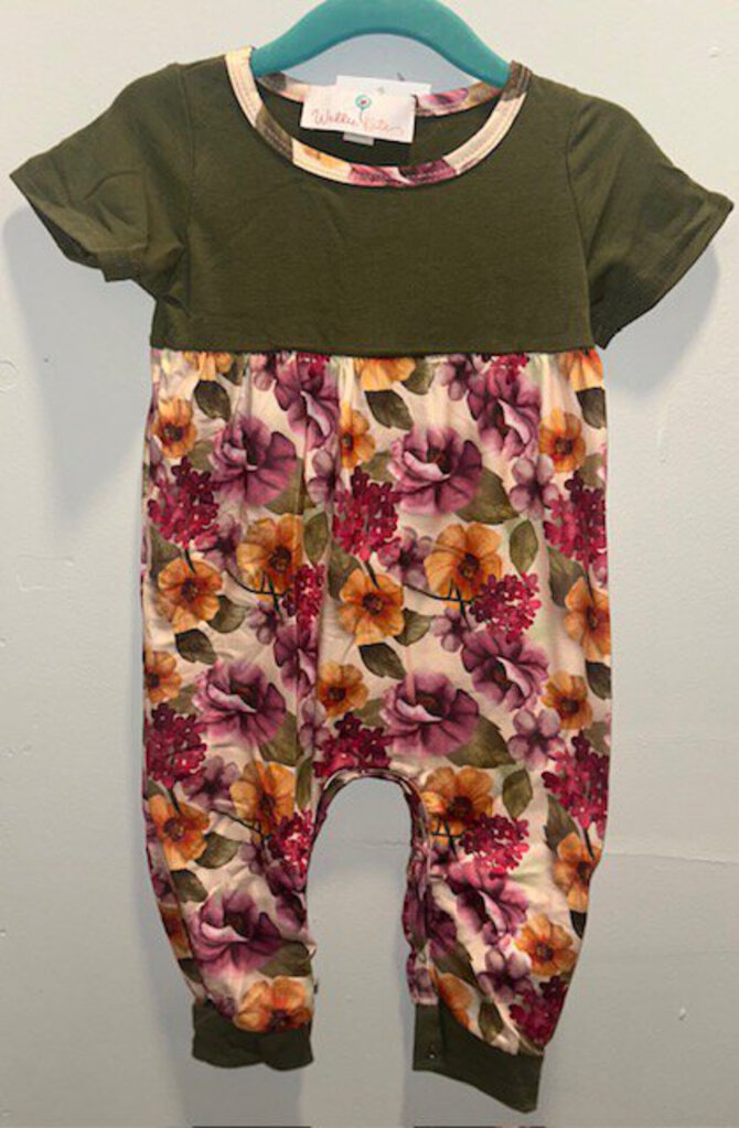 Green Floral Romper