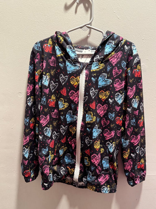 Hearts Zip Up Hoodie