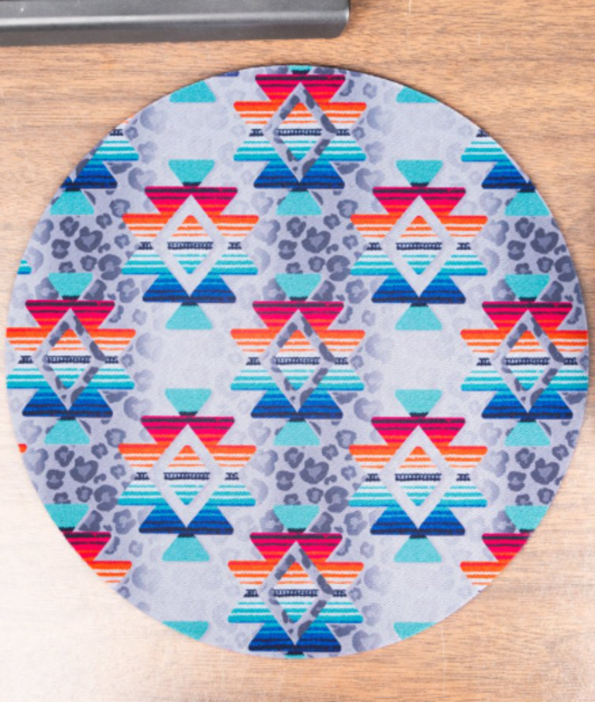 Round Aztec Leopard Mouse Pad