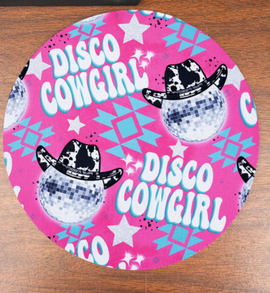 Round Disco Cowgirl Mouse Pad