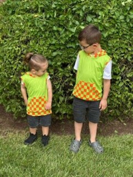 Neon Green and Orange Checker Tank