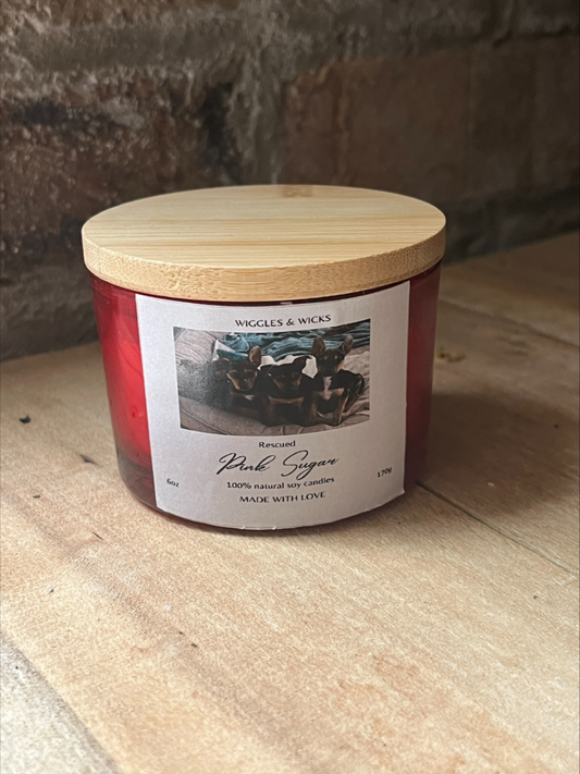 Small Pink Sugar Candle