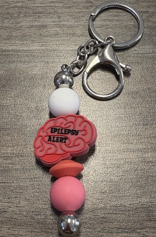 Epilepsy keychain/bag clip on silver