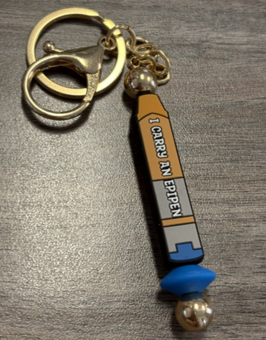 EpiPen bag clip/keychain on gold
