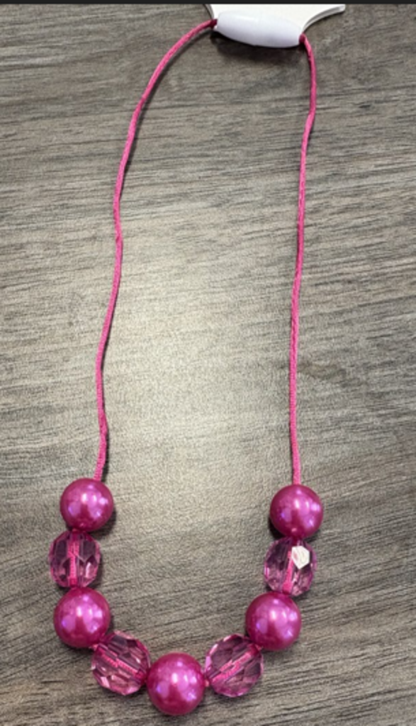 Pink bitty bead necklace