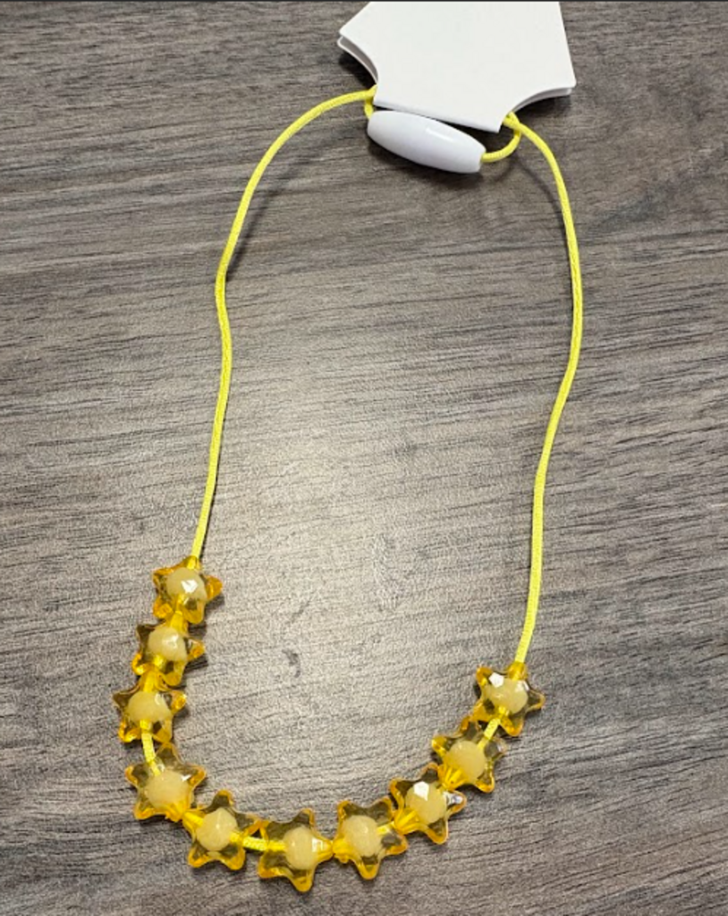 Yellow bitty star necklace