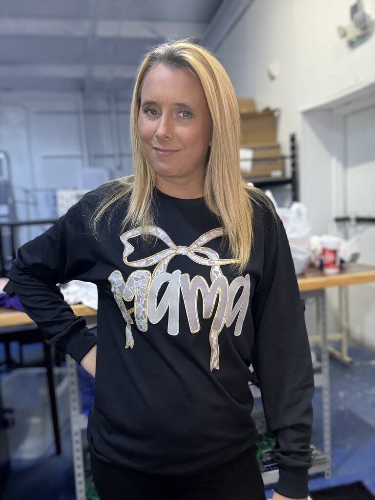 Camo Mama Graphic Long Sleeve Top
