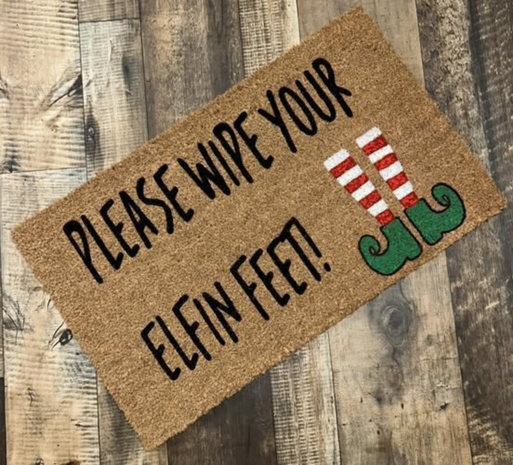 Please Wipe Your Elfin Feet Mat