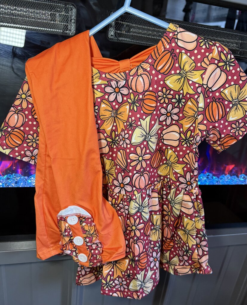 Fall Pumpkin Bow back Set