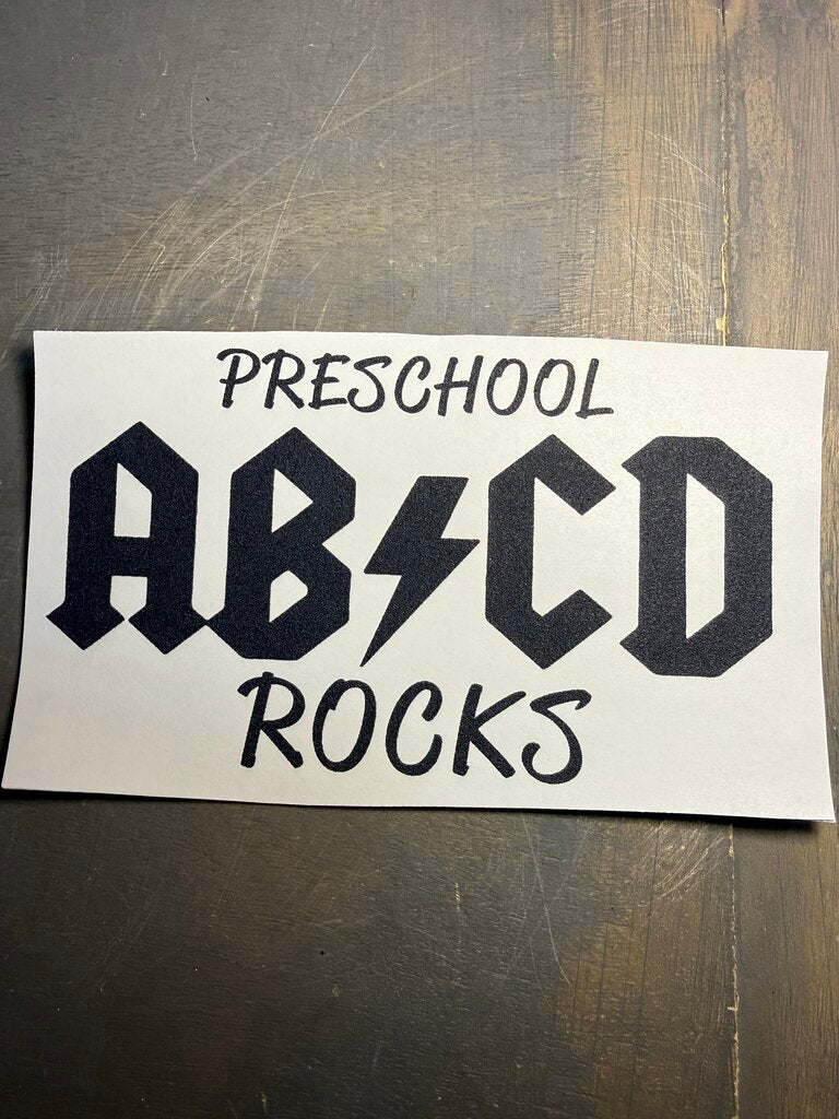 Preschool Rocks Single Color Transfer