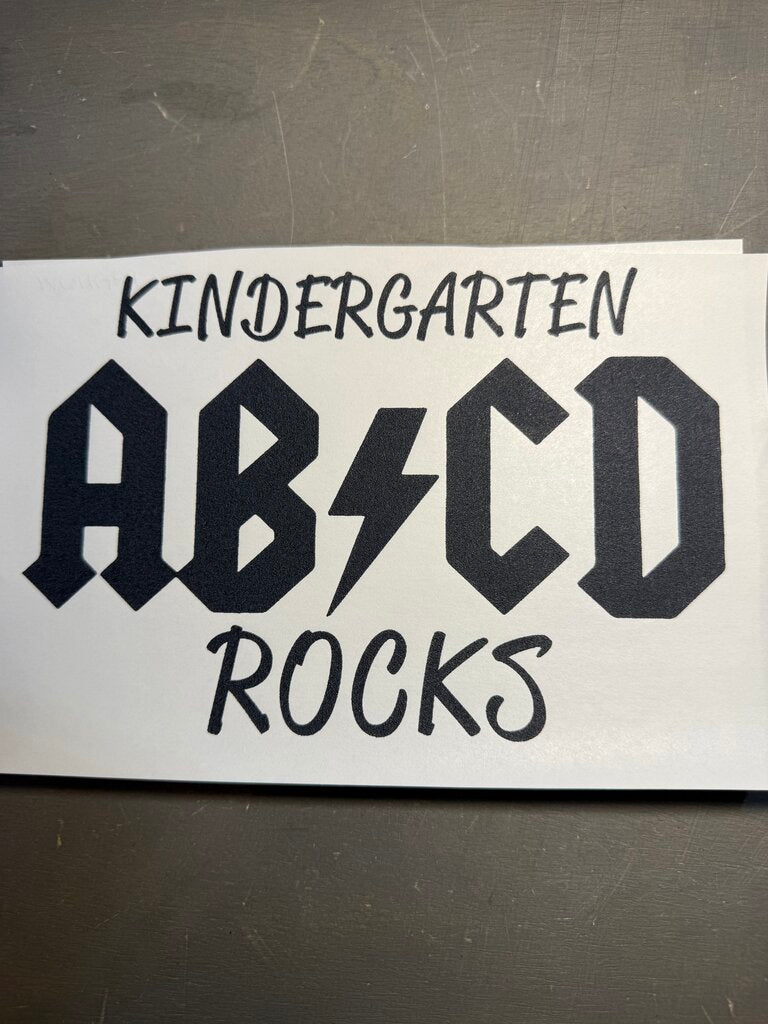 Kindergarten Rocks Single Color Transfer