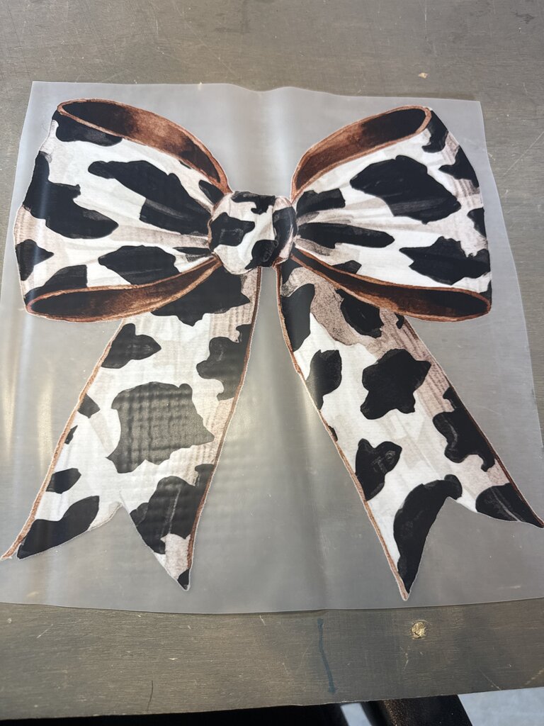 Cow Print Bow Full Color transfer