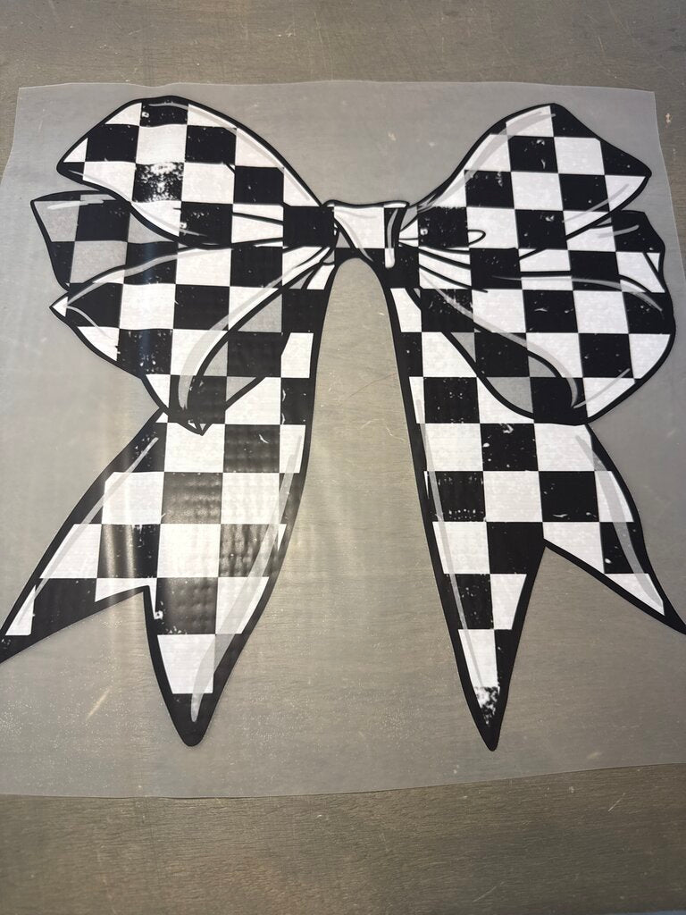 Checkered Bow Full Color Transfer