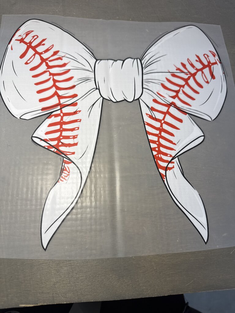 Baseball Bow Full Color Transfer