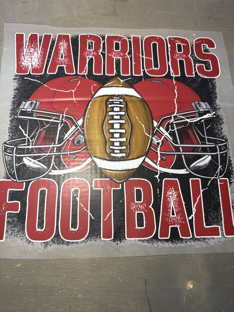Warriors Football Full Color Transfer