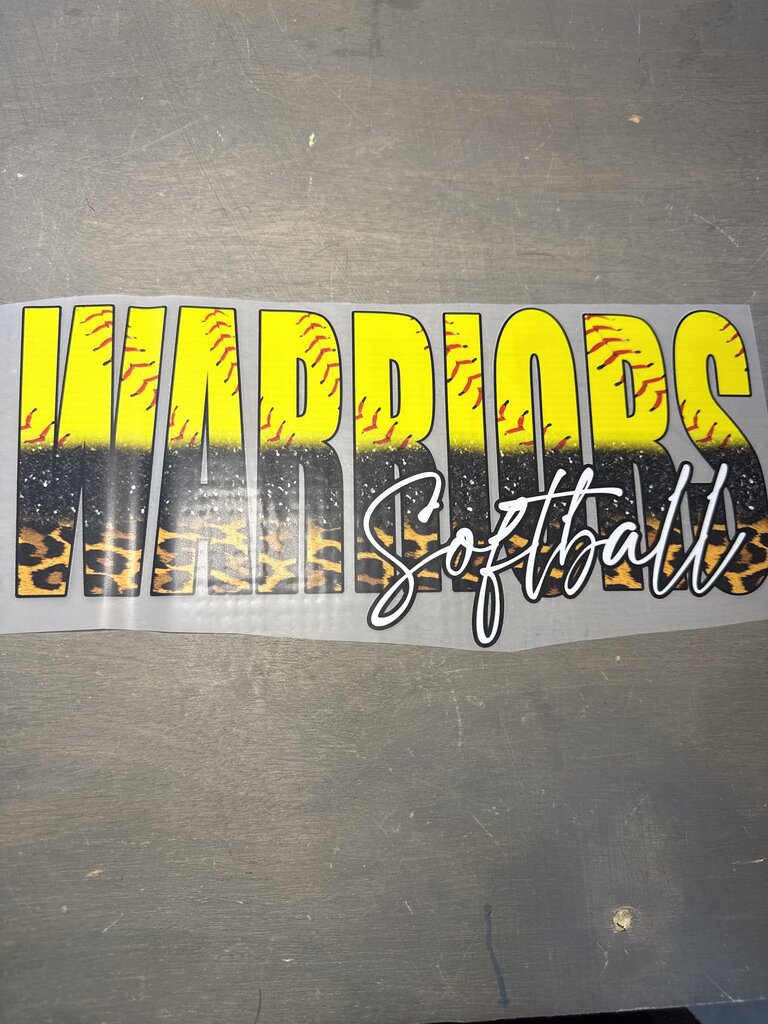Warriors Softball Full Color Transfer