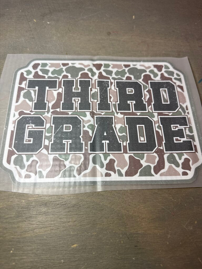 Camo Third Grade Full Color Transfer