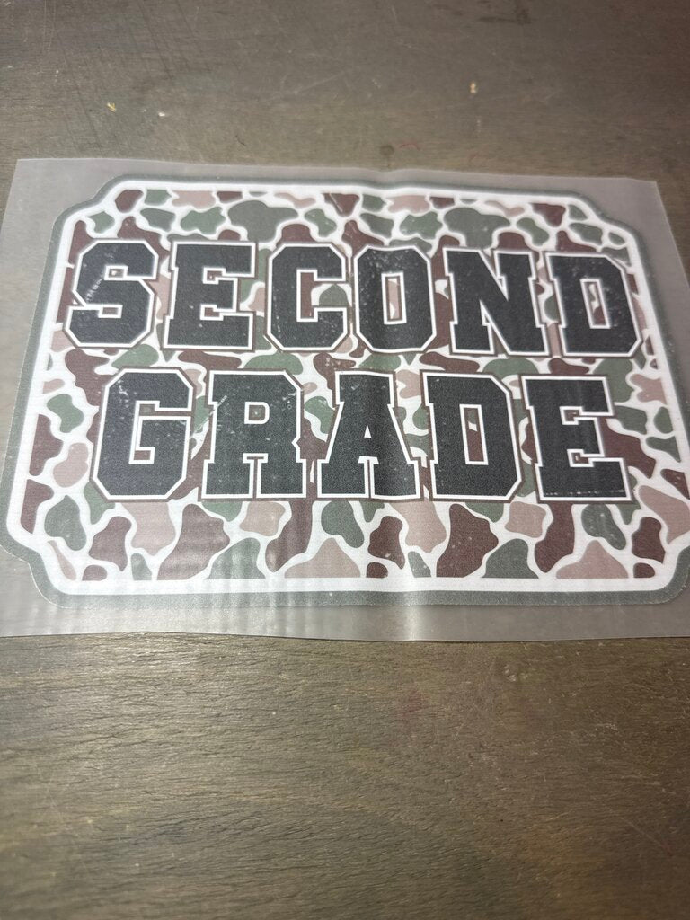 Camo Second Grade Full Color Transfer