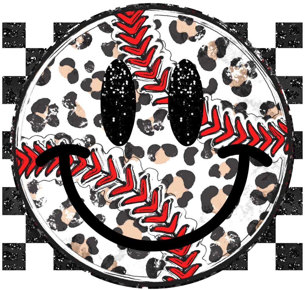 Baseball Smiley Full Color Transfer