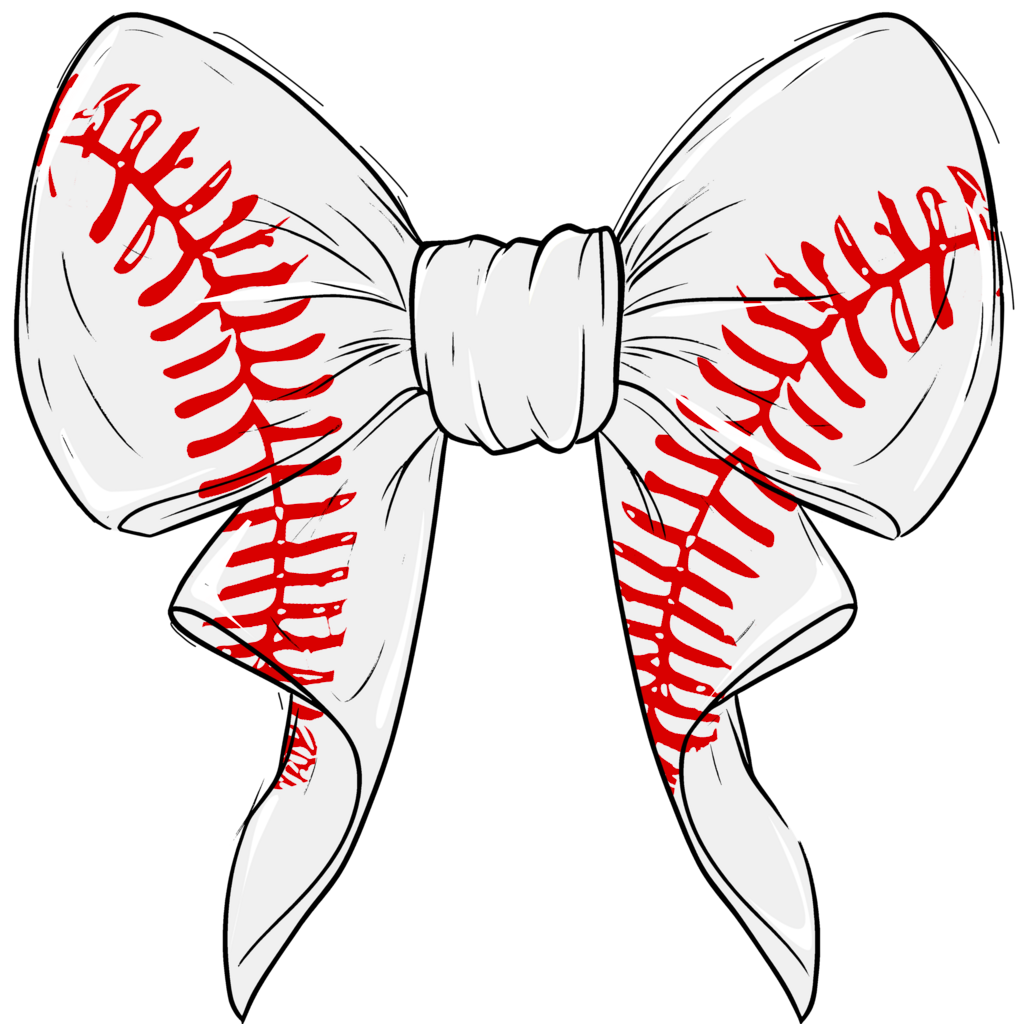 Baseball Bow Full Color Transfer