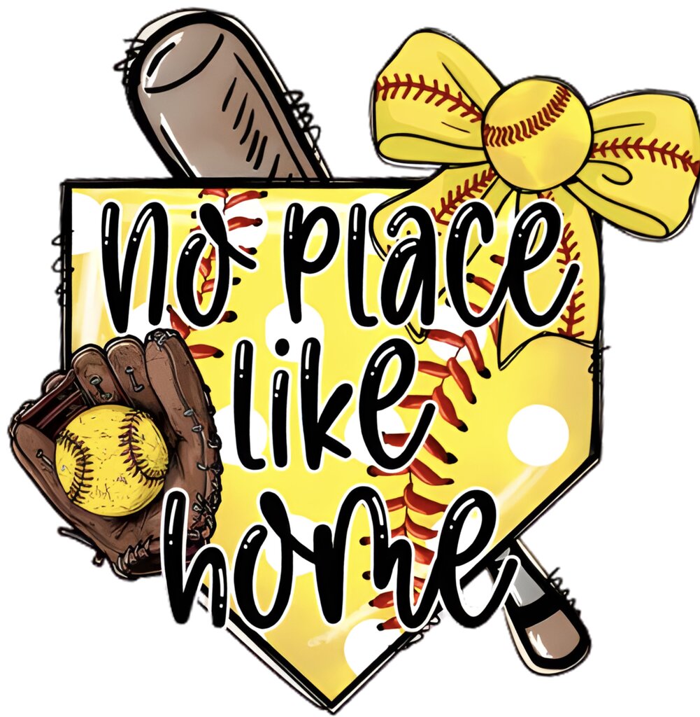 No Place Like Home Softball Full color Transfer