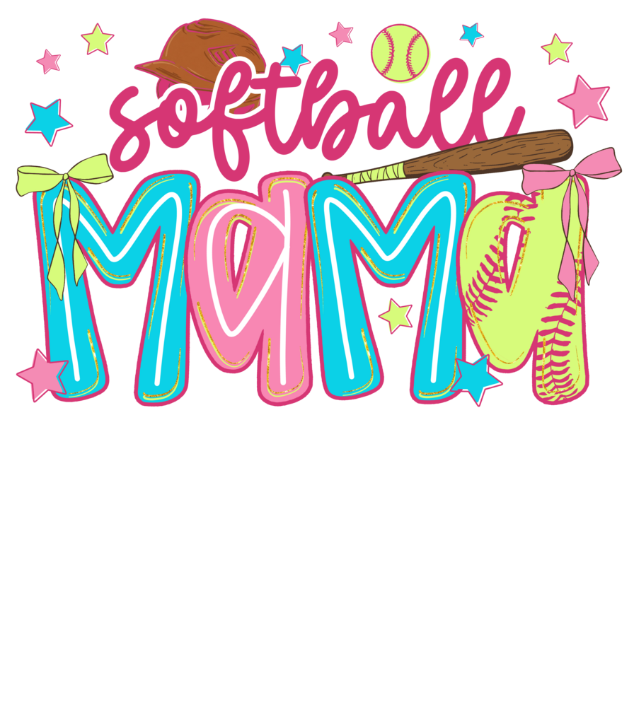 Softball Cute Mama Full Color Transfer