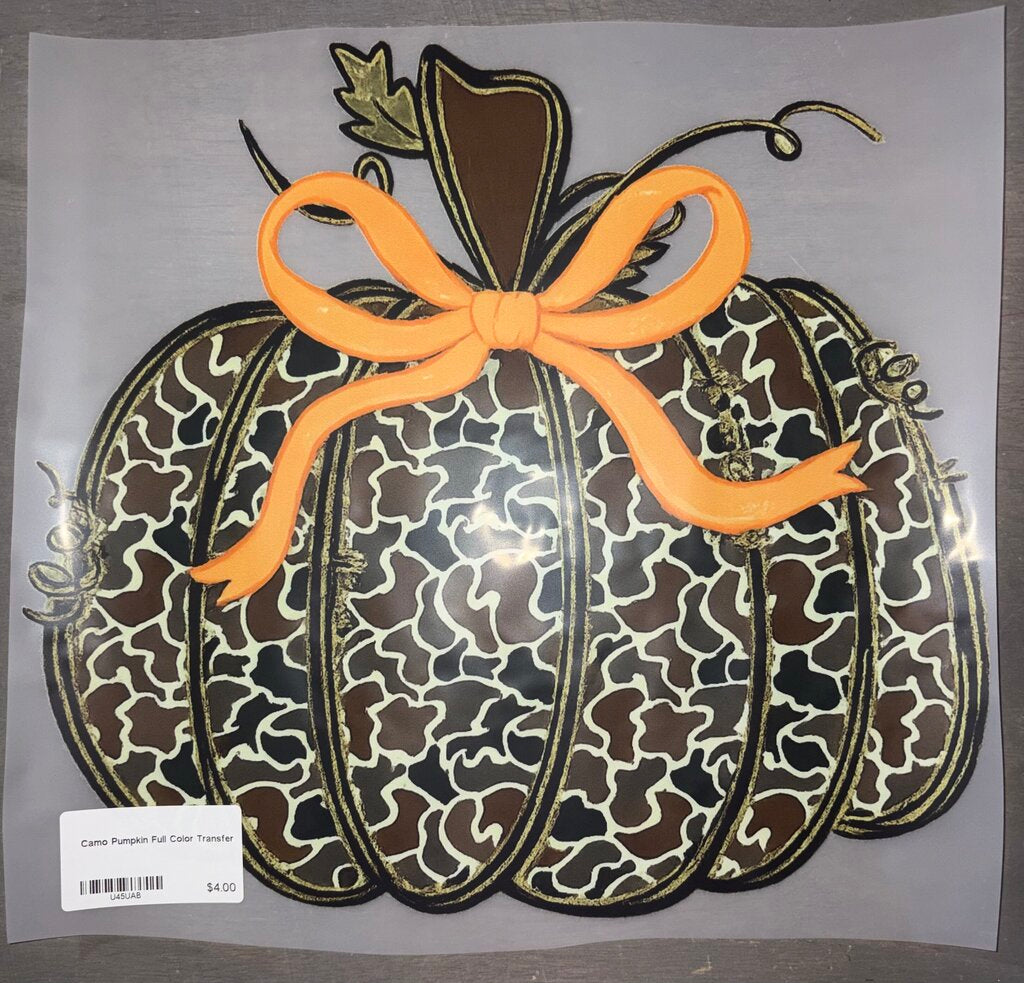 Camo Pumpkin Full Color Transfer