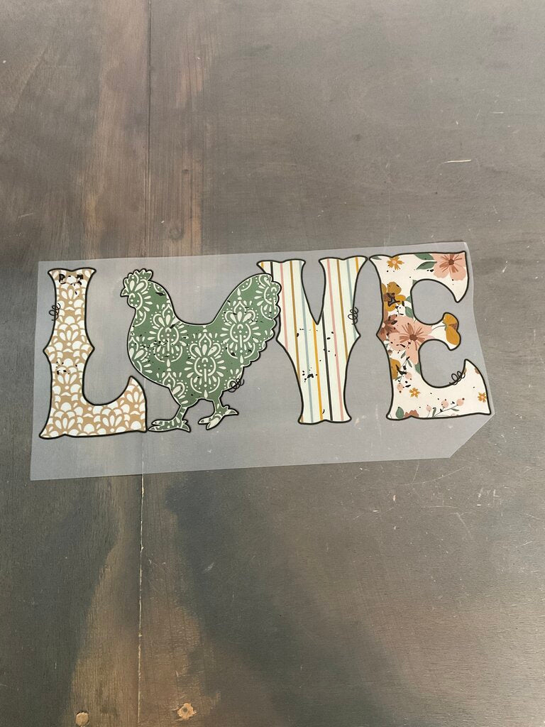 Chicken Love Full Color Transfer