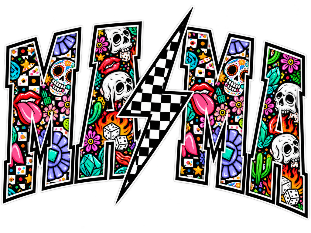 Mama Skull Full Color Transfer
