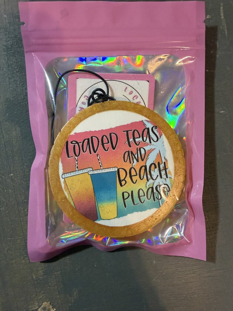 Loaded Teas & Beach Please Freshie Round (coconut driftwood)