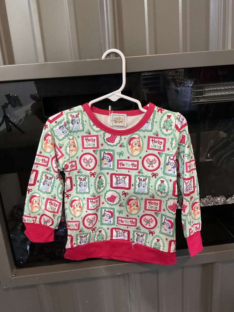 Blue Dog Christmas Top