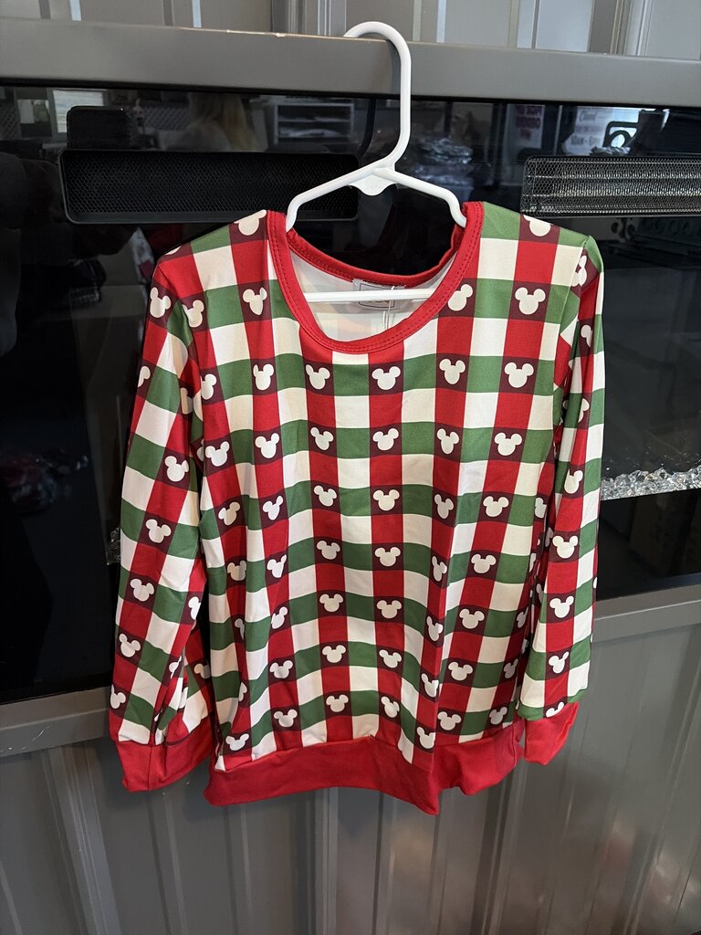 Mouse Checkered Long Sleeve Top