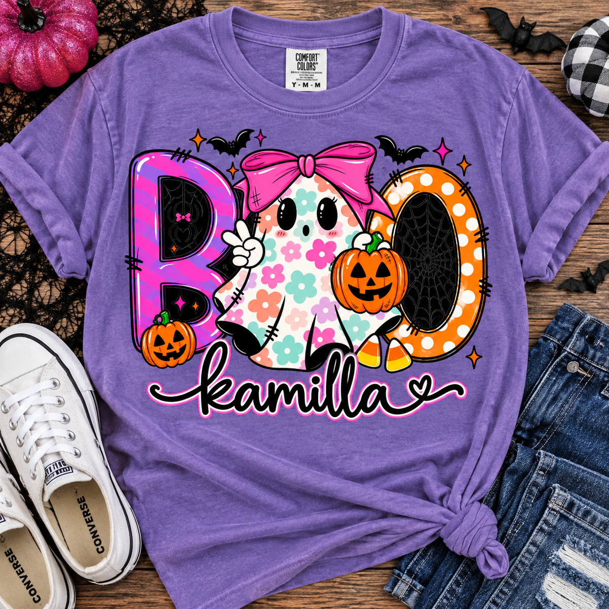 Girls Boo Crew Comfort Color Top