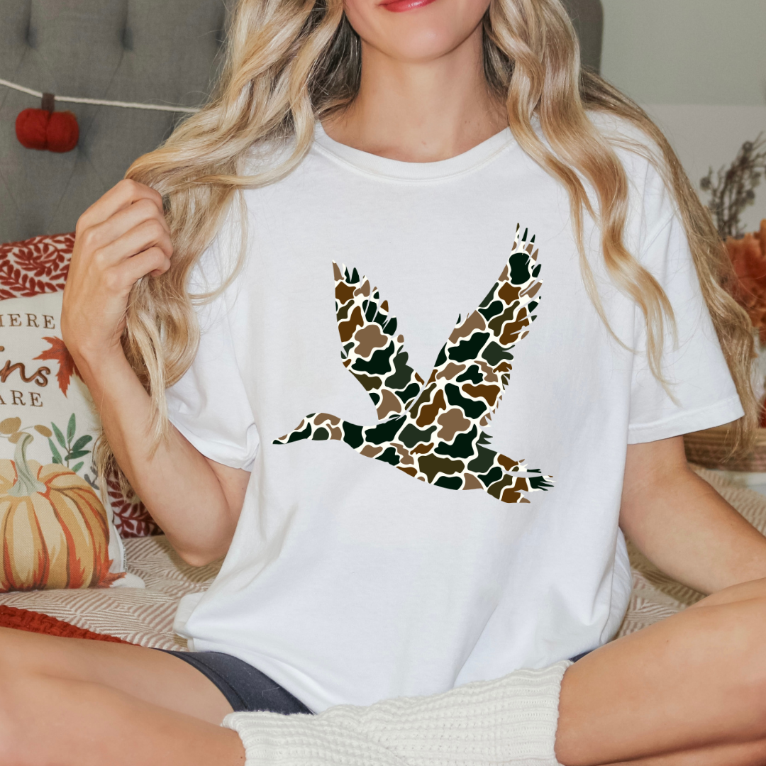 Camo Duck Comfort Color Tshirt