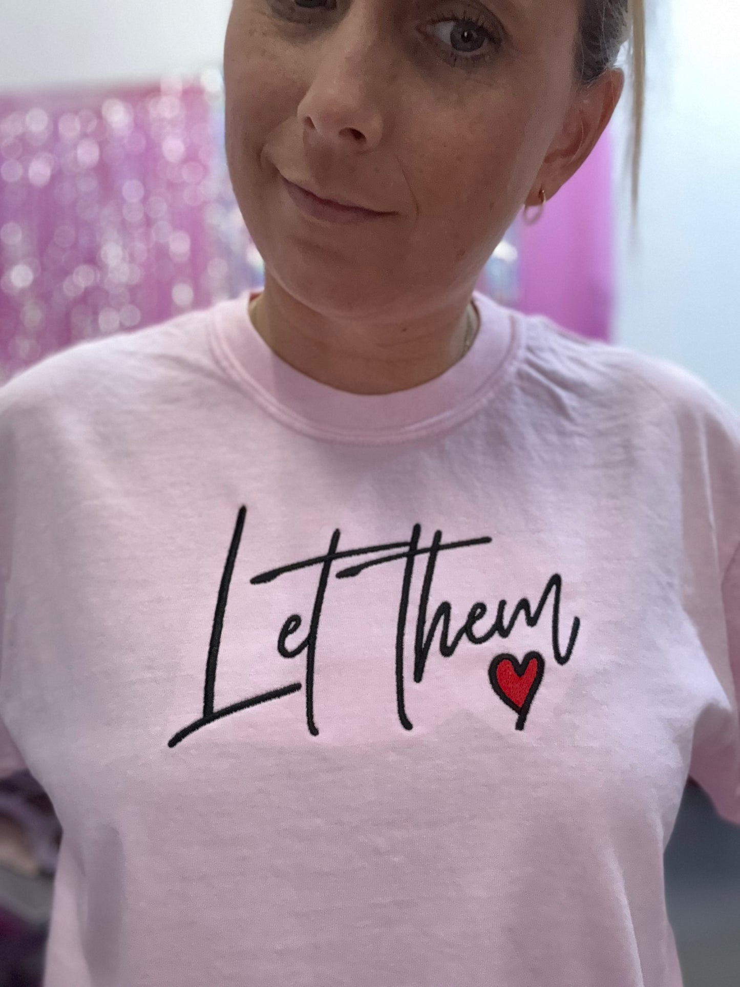 Let Them Embroidered Graphic Top