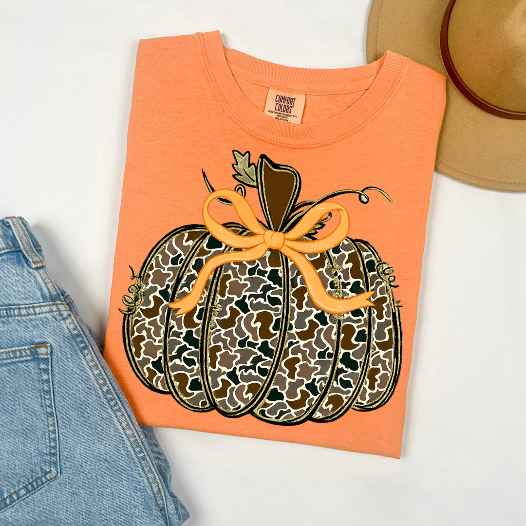 Pretty in Camo Pumpkin Comfort Color Top