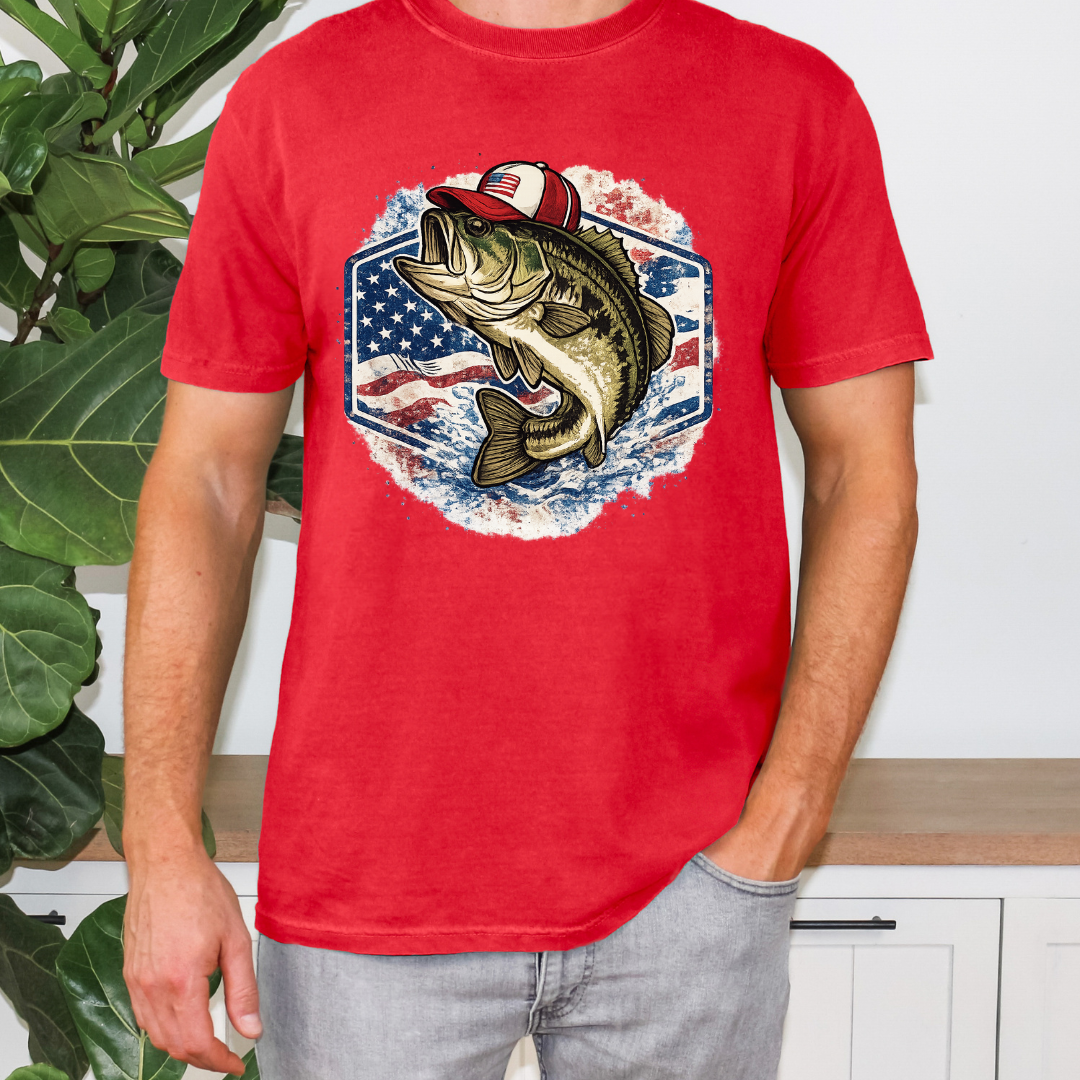 Fishing for the 4th Graphic Top
