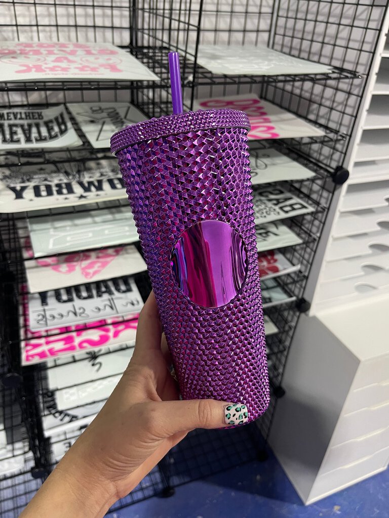 24 OZ GLOSSY STUDDED TUMBLER