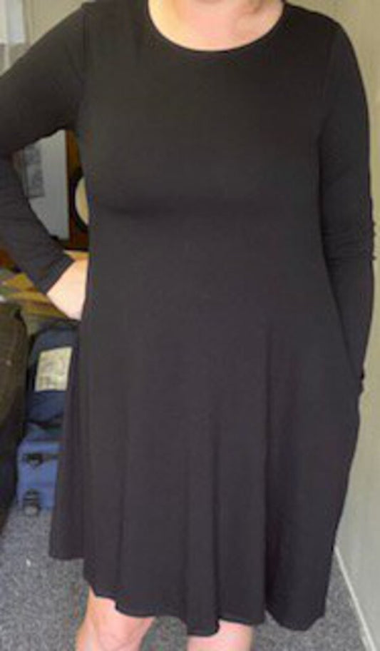 LONG SLEEVE DRESS WITH POCKETS