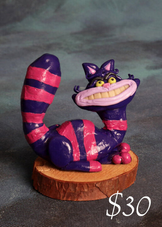 Polymer Clay Purple Cheshire Cat