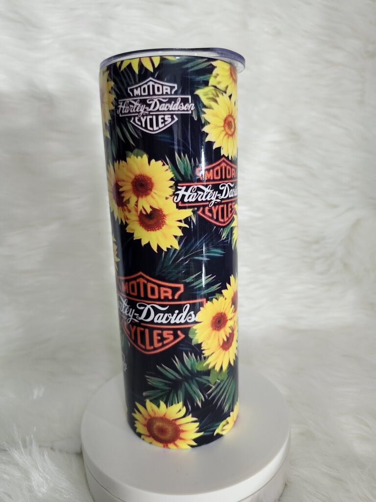 Sunflower Harley Davidson Inspired Tumbler