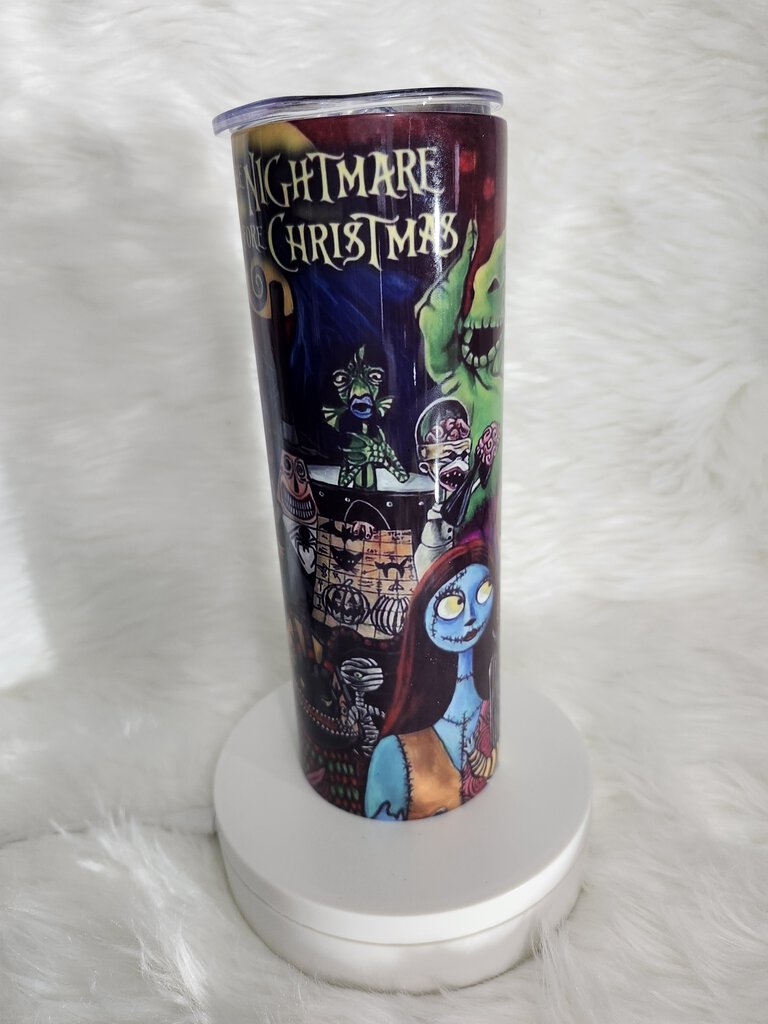 Nightmare Before Christmas Inspired Tumbler with the whole cast