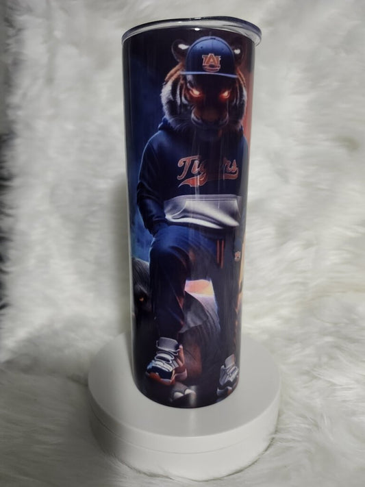 Auburn Tiger Standing on Alabama Elephant Tumbler