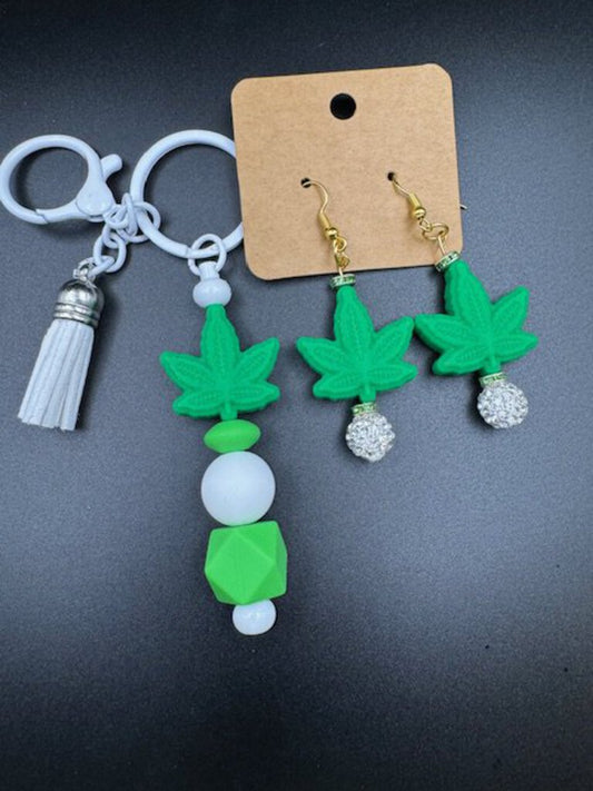 Plant Keychain with Earrings