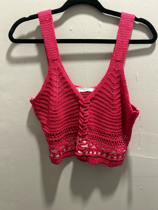 PINK WOVEN CROP TOP