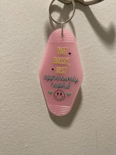 Load image into Gallery viewer, Hotel Keychain Not bossy just aggressively helpful
