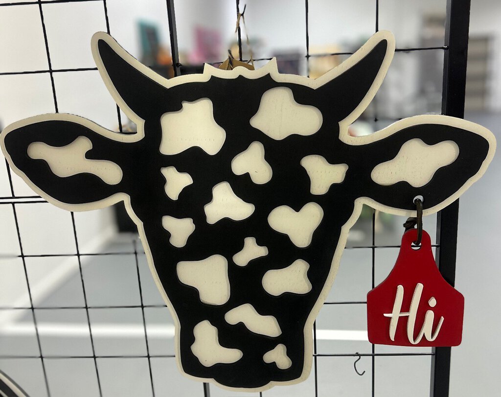 Door Hanger - Cow w/Tag