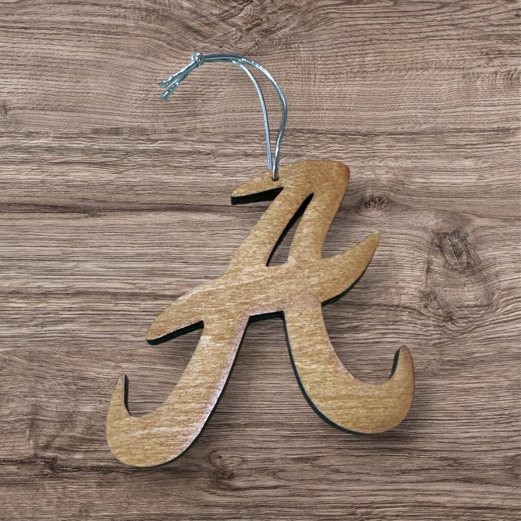 Wooden Alabama A Ornament/Car Charm