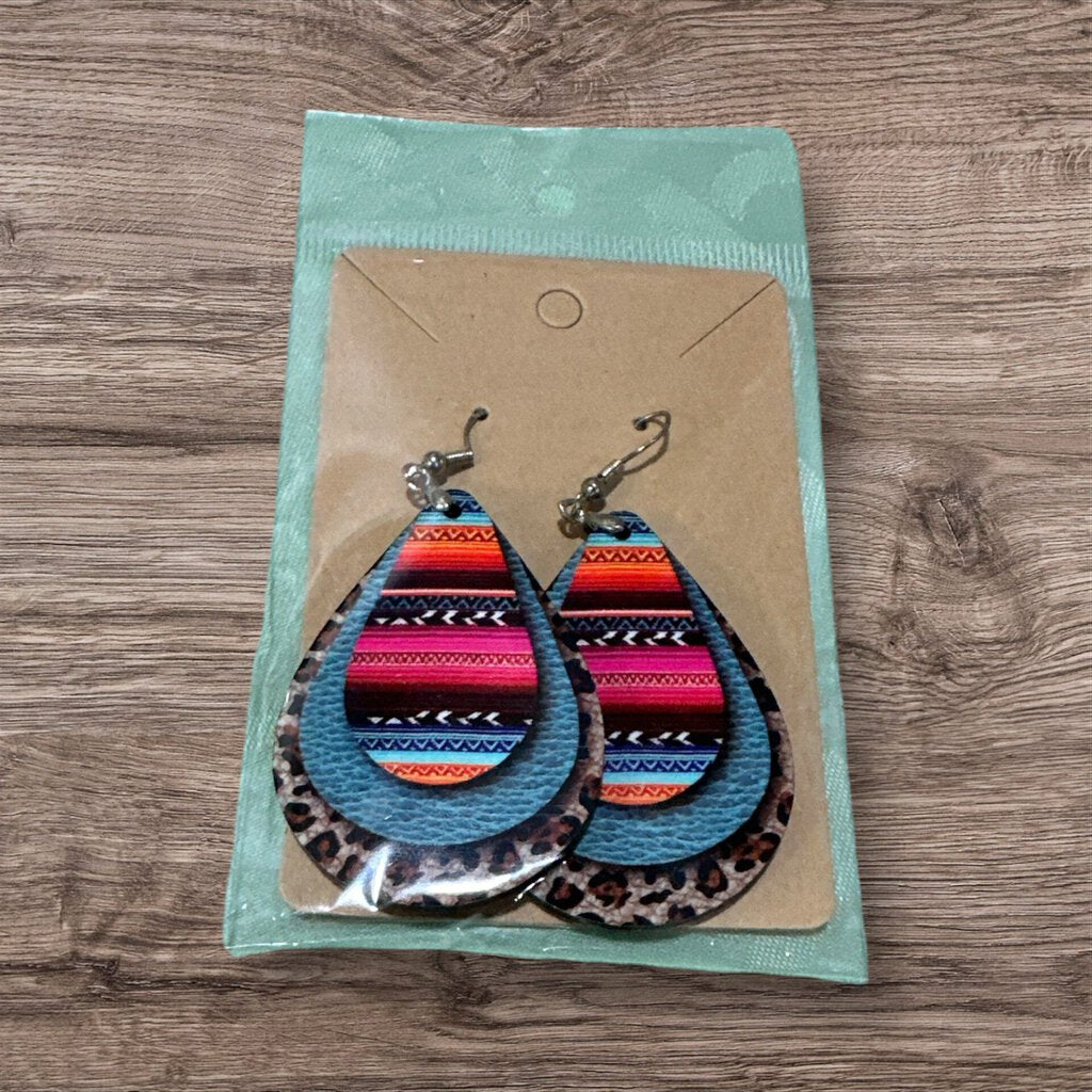 Serape/Leopard Earrings - Designed